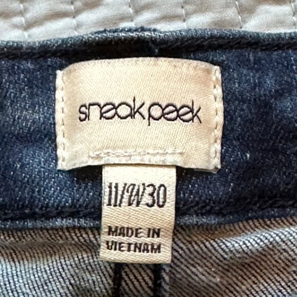 Denim Shorts W30 size 11 Rolled Hem Stretch Medium Wash - Picture 4 of 8